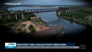 Empresa diz que ponte ferroviária não sofreu impactos após queda de estrutura - Empresa diz que ponte ferroviária não sofreu impactos após queda de estrutura