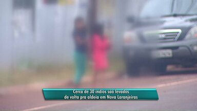 Índios que estavam em Cascavel são levados para aldeia em Nova Laranjeiras - Cerca de 30 índios retornaram pra aldeia, mas muitos outros ainda continuam em Cascavel.