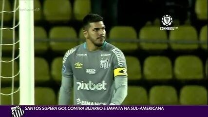 Santos supera gol contra bizarro e empata na Sul-Americana