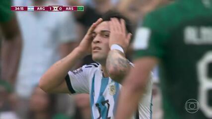 Aos 34 min d 1º tempo - Lautaro Martínez tem gol anulado, o terceiro da Argentina no jogo