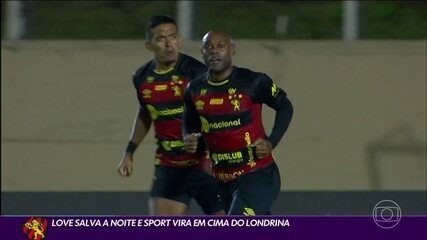 Vagner Love salva a noite, e Sport conquista vitória de virada sobre o Londrina na Série B