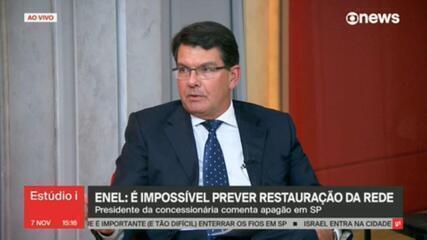 "É impossível você prever uma restauração de uma rede", diz presidente da Enel