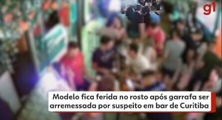 Modelo fica ferida no rosto após garrafa ser arremessada por suspeito em bar de Curitiba