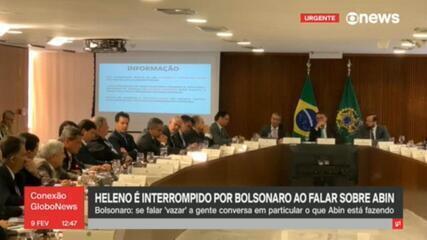 Heleno é interrompido por Bolsonaro ao falar sobre Abin