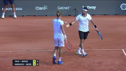 O primeiro set da final do Rio Open é da dupla Barrientos/Matos! Colombiano e brasileiro fecham em 6-4