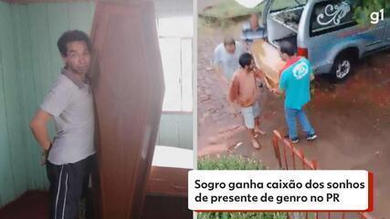 Sogro ganha caixão dos sonhos de presente de genro no PR