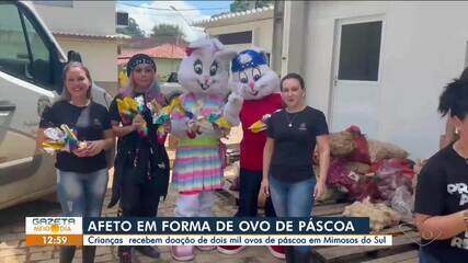 Afeto em forma de ovo de Páscoa: crianças recebem doação de 2 mil ovos em Mimoso do Sul