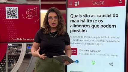 G1 em 1 Minuto: Quais são as causas do mau hálito (e os alimentos que podem piorá-lo)