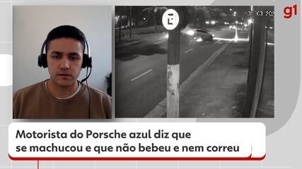 Motorista do Porsche azul diz que se machucou e que não bebeu e nem correu