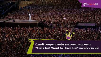 Cyndi Lauper canta em coro o sucesso ''Girls Just Want to Have Fun'' no Rock in Rio