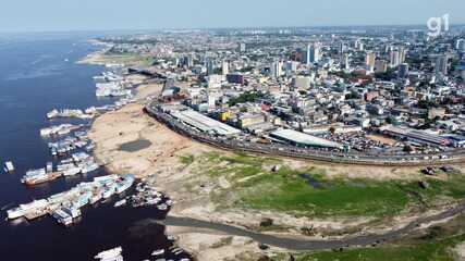 Rio Negro registra seca recorde pela segunda vez consecutiva em Manaus