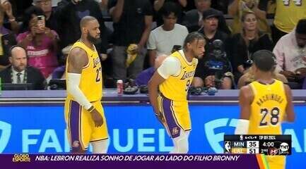 NBA: LeBron realiza sonho de jogar ao lado do filho Bronny