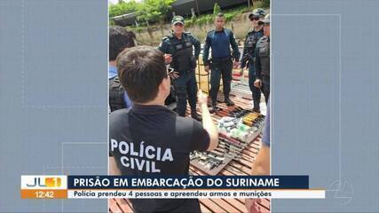 Polícia prende quatro pessoas e apreende armas e munições