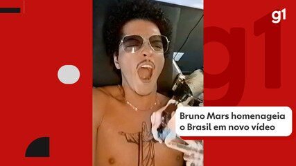 Bruno Mars faz 'tatuagem' do Cristo Redentor em vídeo de homenagem ao Brasil