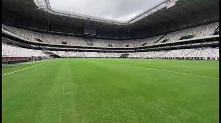 Veja imagens do novo gramado da Arena MRV antes da decisão da Copa do Brasil