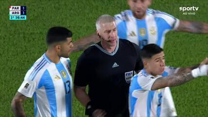 Jogadores da Argentina pedem expulsão de Alderete após falta em Messi