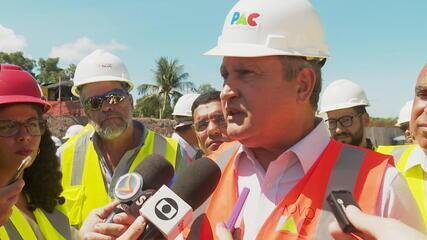 Ministro da Casa Civil, Rui Costa, falou sobre obra do Canal do Fragoso, em Olinda, durante vistoria de obras incluídas no Novo PAC em Pernambuco