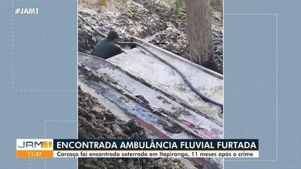 Ambulância fluvial furtada é encontrada no interior do AM