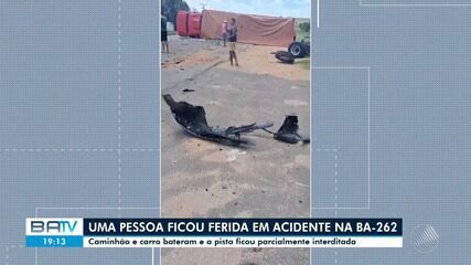 Motorista fica ferido em acidente na BA-262