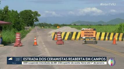 Estrada dos Ceramistas será reaberta temporariamente em Campos