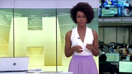 Estreia do novo cenário e de Maju Coutinho na apresentação do Jornal Hoje, 30/09/2019.