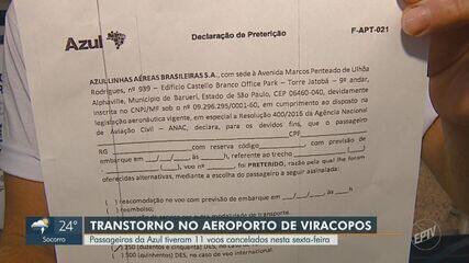 Azul cancela voos em Viracopos por 'questões técnicas' pela segunda vez em quatro dias