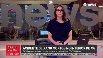 Sobe para 38 número de mortos em acidente com ônibus, carreta e carro em MG