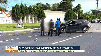 Cinco pessoas morrem em acidente na ES-010 em São Mateus