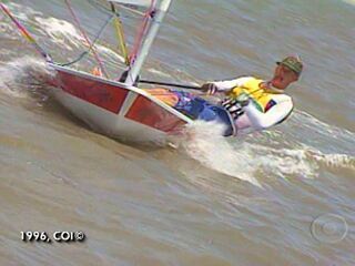 OURO NA CLASSE LASER: Robert Scheidt conquista medalha de ouro na classe laser do iatismo na Olimpíada de Atlanta, Reportagem de César Augusto, Globo Repórter, 01/08/1996