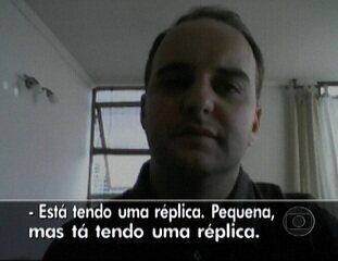 Entrevista, feita pela internet, com um brasileiro que sobreviveu ao terremoto que causou destruição no ChileTerremoto, Jornal Hoje, 27/02/2010.