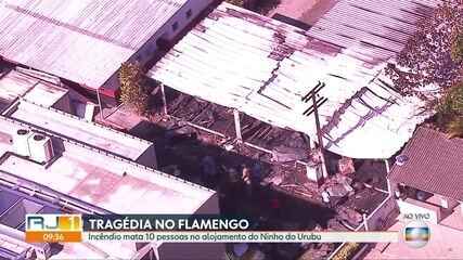 Incêndio no CT do Flamengo deixa dez mortos. 'RJ1', 08/02/2019.