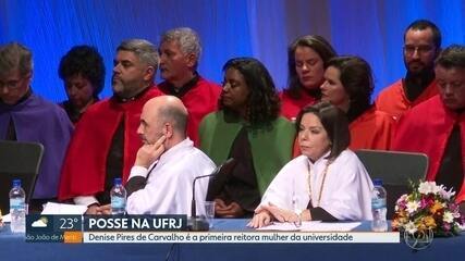 Nova reitora da UFRJ, Denise Pires de Carvalho assumiu o cargo em 8 de julho