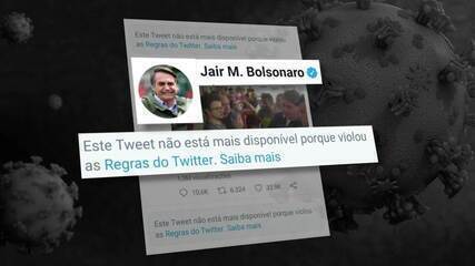 Rede social apaga posts de Bolsonaro por violarem regras