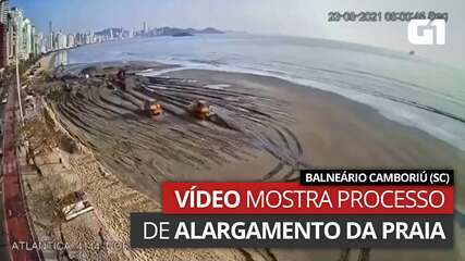 Processo de alargamento de praia em Balneário Camboriú (SC)