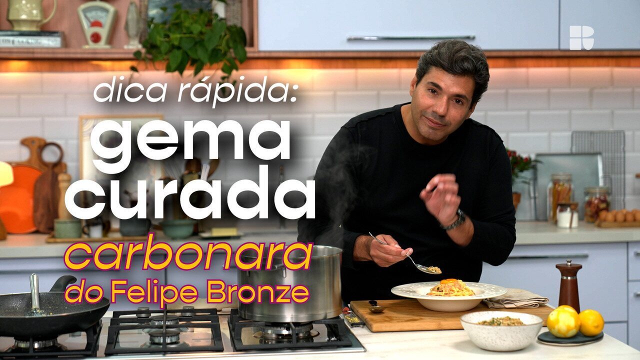 Felipe Bronze ensina como fazer gema curada utilizando sal e açúcar; confira dica simples do chef para deixar suas receitas mais bonitas