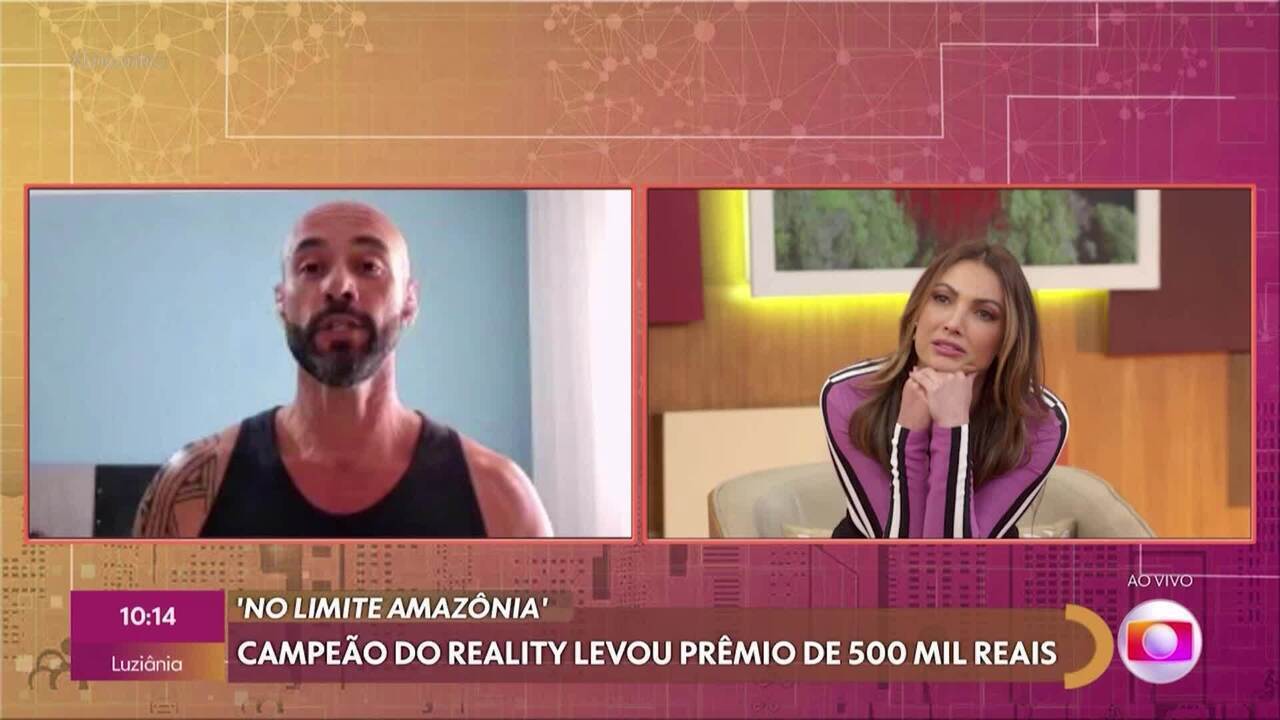 Dedé, campeão do 'No Limite', conversa com Patrícia Poeta no 'Encontro'