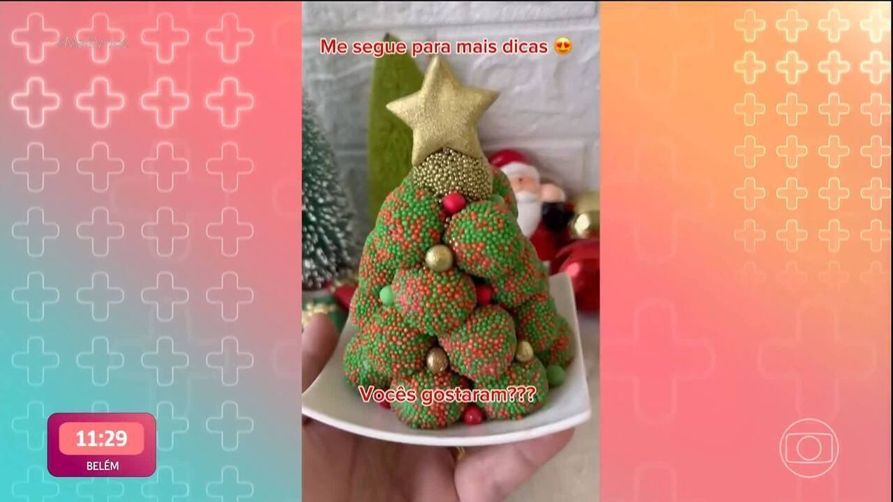 Árvore de Natal de morango com chocolate