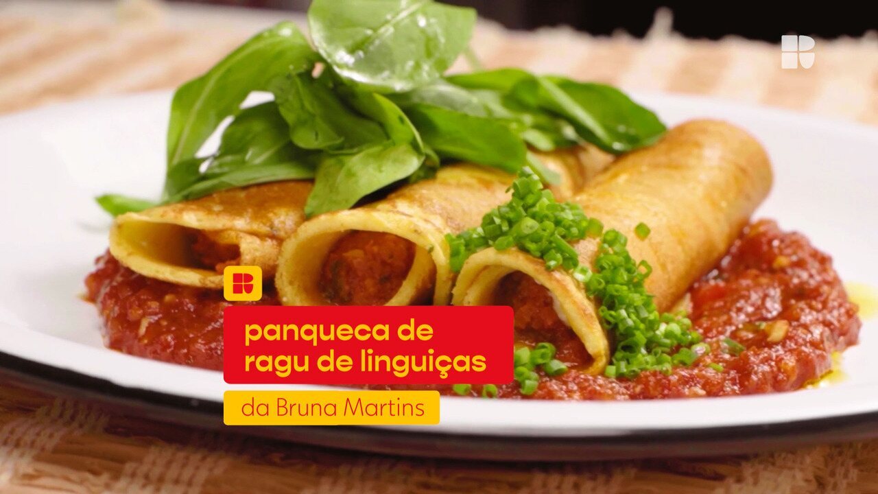 Bruna Martins ensina a fazer panqueca de ragu de linguiça