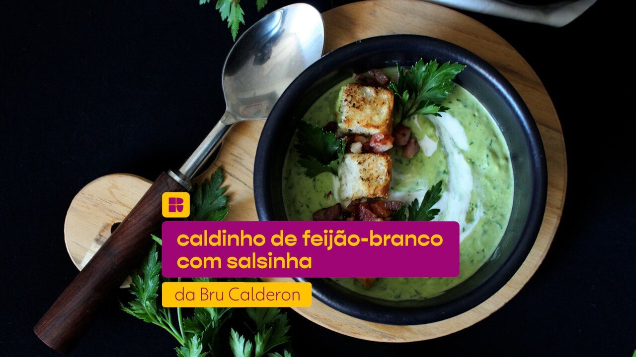 Caldinho de feijão-branco com salsinha