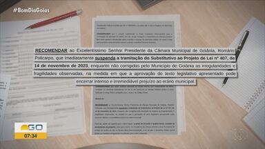 Projeto de lei que pretende aprovar empréstimo para Prefeitura de Goiânia trava na câmara - TJ dá decisão favorável, mas vereadores acatam recomendação do MP e não votam.