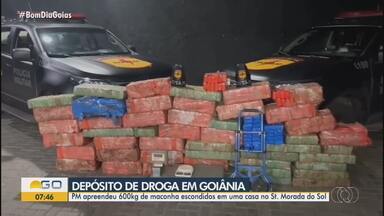 Polícia apreende quase meia tonelada de maconha, em Goiânia - PM apreendeu 600kg de maconha escondidos em uma casa no Setor Morada do Sol.