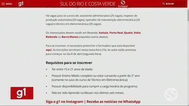 Inscrições abertas para Programa de Jovem Aprendiz na fábrica da Nissan em Resende - Prazo para se inscrever termina nesta sexta-feira. Interessados devem residir em Resende, Itatiaia, Porto Real, Quatis, Volta Redonda ou Barra Mansa.