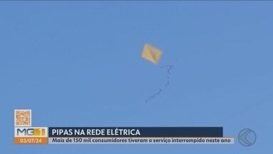 Casos de pipa que atingem a rede elétrica aumentam em Uberlândia - Mais de 150 mil consumidores tiveram o serviço interrompido neste ano.