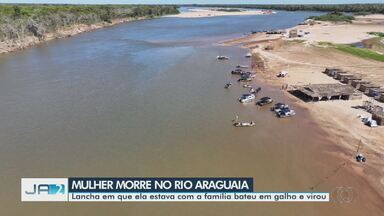 Acidente com lancha mata mulher que passava férias com a família no Rio Araguaia - Lancha em que ela estava com a família bateu em galho e virou.