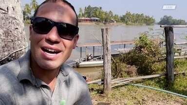 Laos - Chegando em Laos, os kayakers Ben, Chris e Pedro descem um rio perigoso, com grande volume de água, cheio de armadilhas para peixes, corredeiras estreitas e pedras.