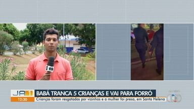 Babá é presa após trancar crianças e sair para forró - Crianças foram resgatadas por vizinhos e a mulher foi presa, em Santa Helena.