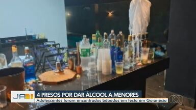 Quatro pessoas são presas por dar álcool a menores - Adolescentes foram encontrados bêbados em festa em Goianésia.