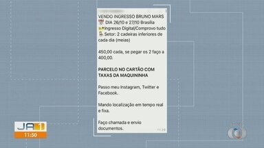 Homem é preso suspeito de vender ingressos falsos para show de Bruno Mars em Brasília - Caso aconteceu em Planaltina de Goiás. Suspeito estava anunciando ingressos na internet.