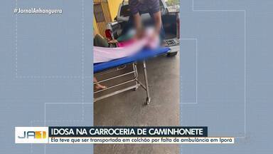 Idosa é transportada em colchão de carroceria de caminhonete por falta de ambulância - Caso aconteceu em Iporá.