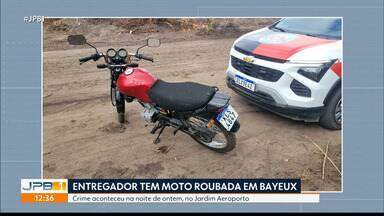 Entregador tem moto roubada em Bayeux - Crime aconteceu na noite de ontem, no Jardim Aeroporto.